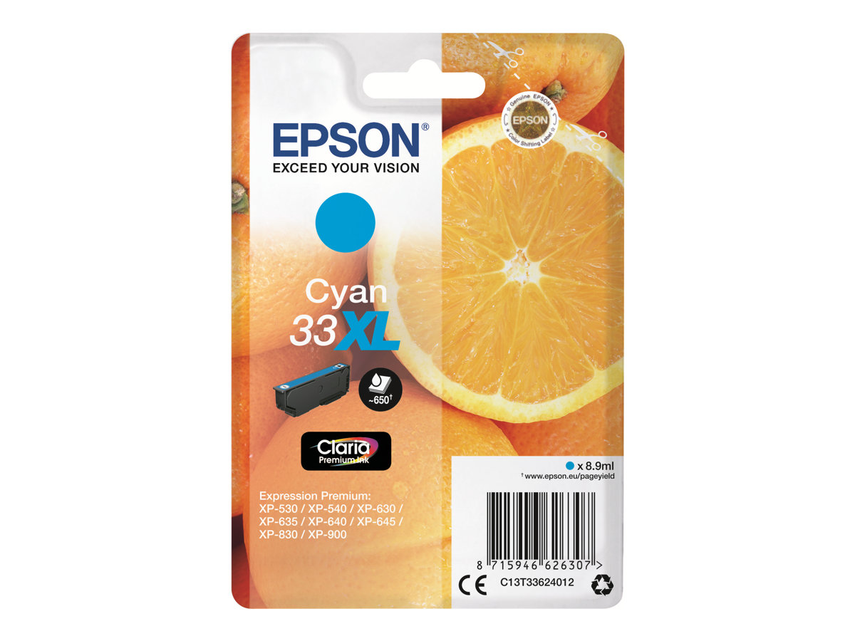 Epson bläckpatron 33XL original cyan 8,9 ml