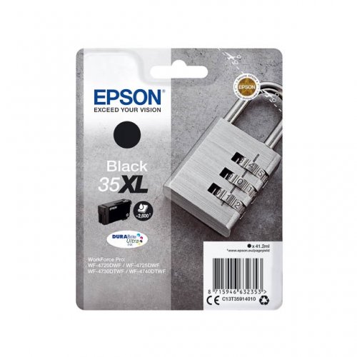 Epson Bläckpatron 35XL / hänglås original svart 41.2 ml.