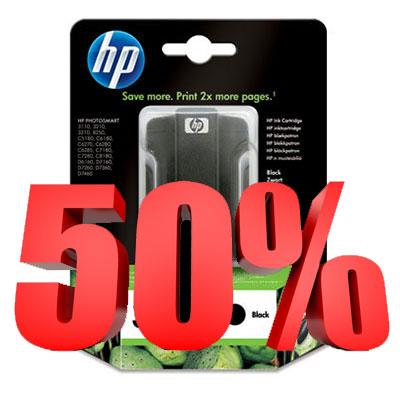 50% Rabatt HP svart bläckpatron 17 ml  (passerat bäst före-datum)