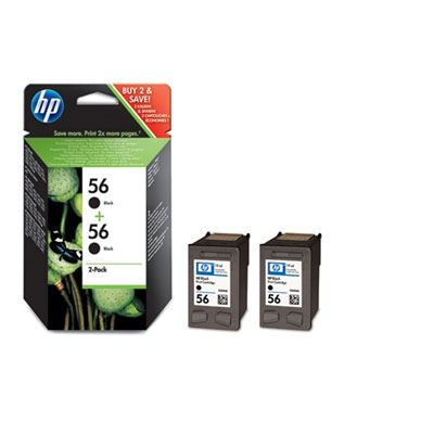HP svart Print Cartridge No. 56 (19 ml) *2-pack*