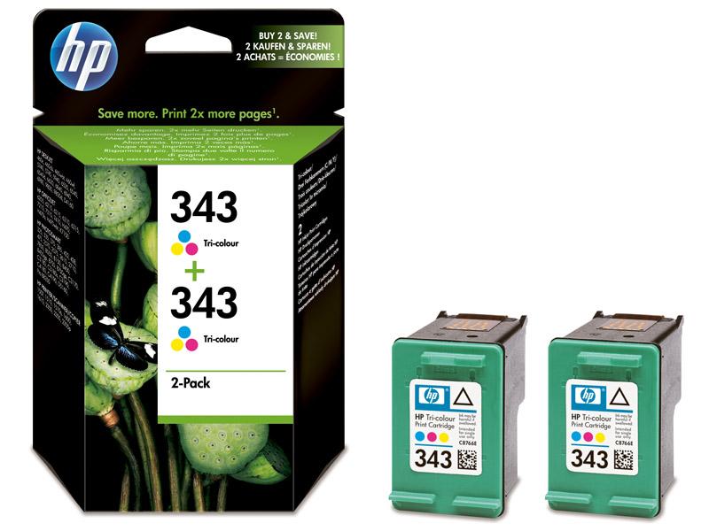 HP Tri-Color Vivera bläckpatron No. 343 (7 ml) *2-pack*